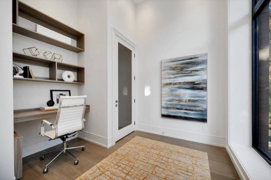 Home office study with built-in millwork