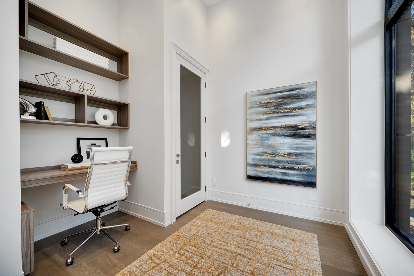 Home office study with built-in millwork